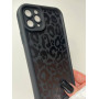Чорний леопардовий чохол на iPhone 11 pro max з бортами